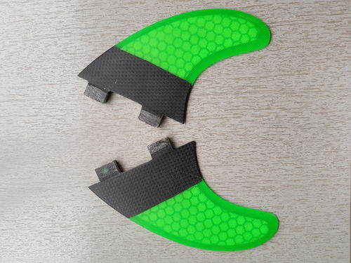 Riverboard /Shortboard fins 2 pcs. green/black